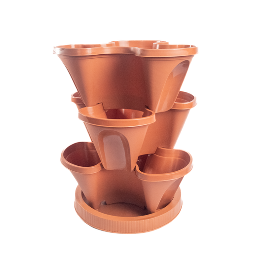 Maceta Trebol Terracota - 3 Niveles